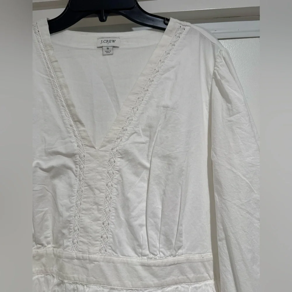 J.Crew V-neck Mini dress with Crochet trim